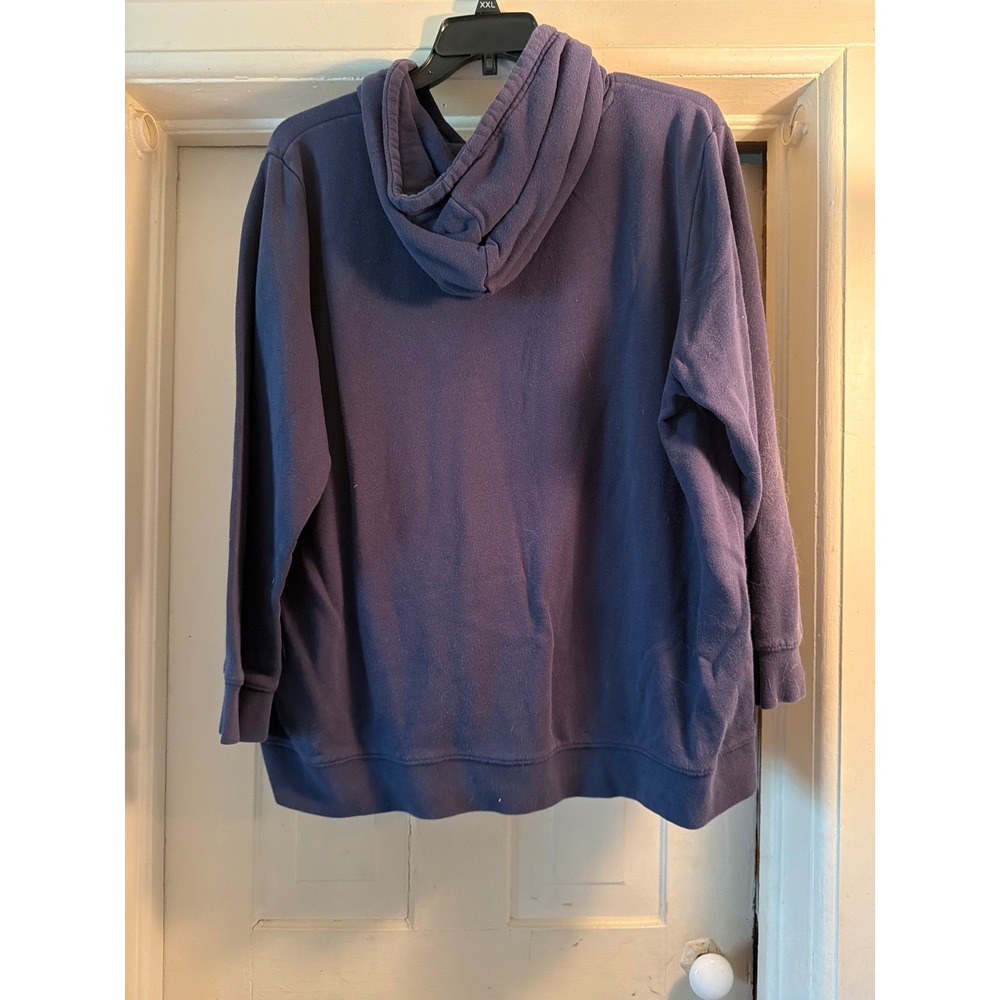 Wrangler Womens 3XL Navy Blue Logo Fleece Hoodie Sweatshirt LWRK78S - Picture 3 of 6